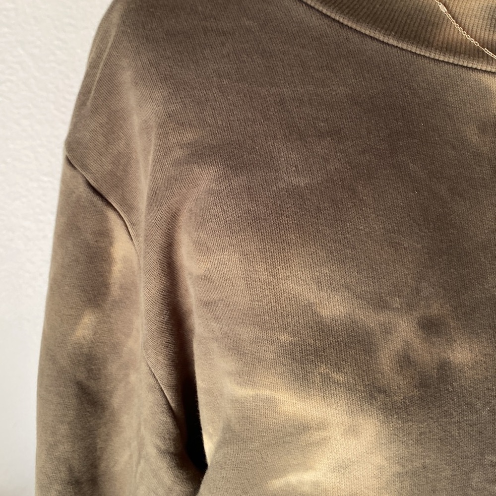 Olive Tie Dye Crop Sweatshirt Large New! - Picture 3 of 14